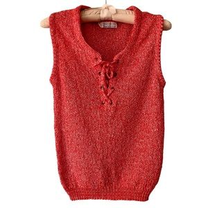 Vintage 70s Sears Lace-up Tank, Size 38 (XS/S)